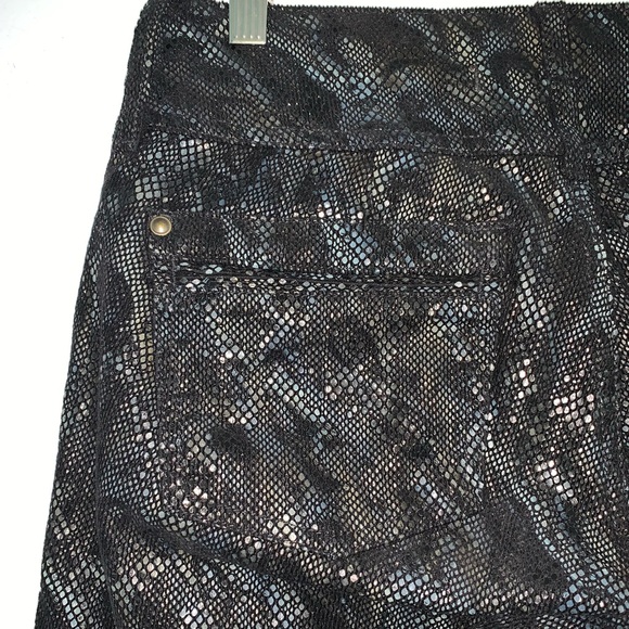 Silvia Tcherassi Metallic Snakeskin Velvet Black Jeans Pants 8 - Picture 6 of 6